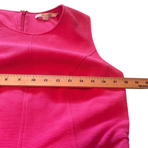 Boden Fit & Flare Pink Dress-Ribbed Fabric- ZipClosure-Pleated Skirt-UK14/US 10 - Picture 6 of 10